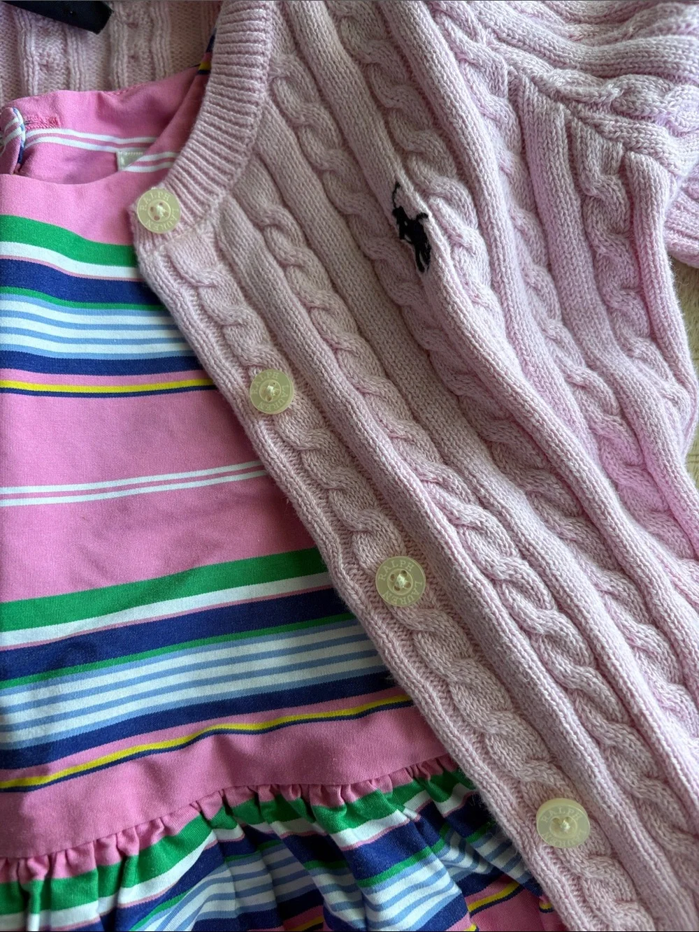 Ralph Lauren Dress with Cable Knit Cardigan 18m